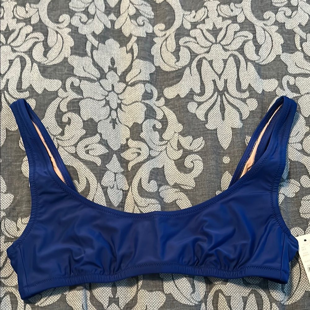 J.Crew Blue Swim Top Sz M